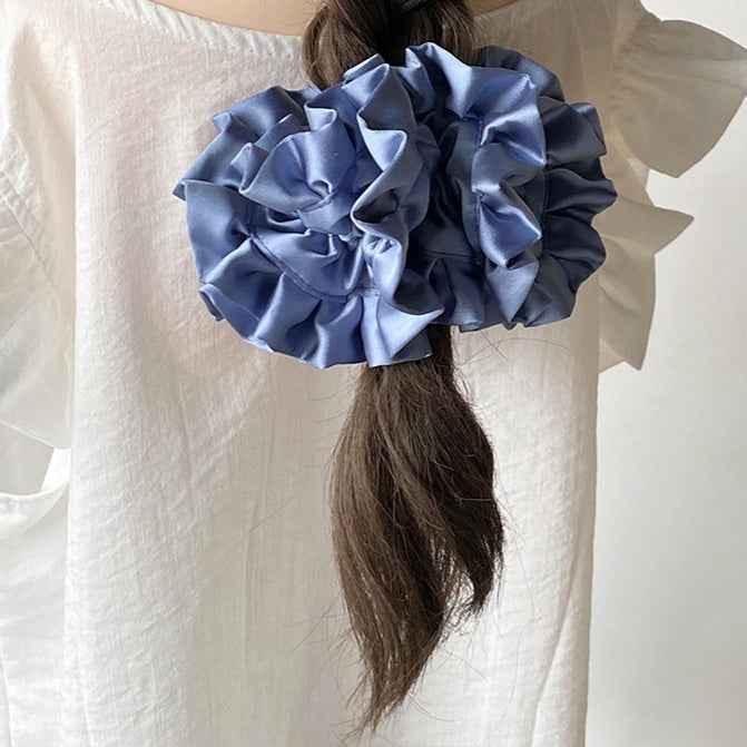 Satin Pleated Hydrangea Hair Ring – Large Flower Headdress, Elegant Women’s Hair Accessory