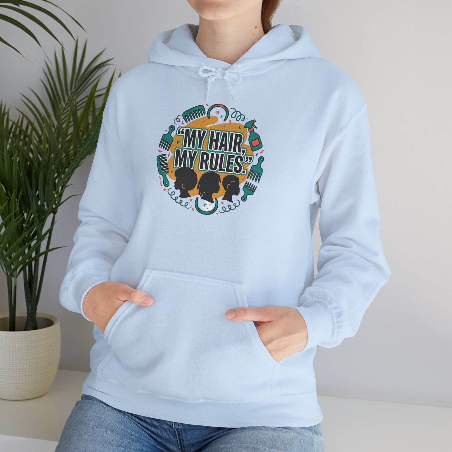 Hoodie — "My Hair, My Rules" Natural Hair Pride Graphic Hoodie