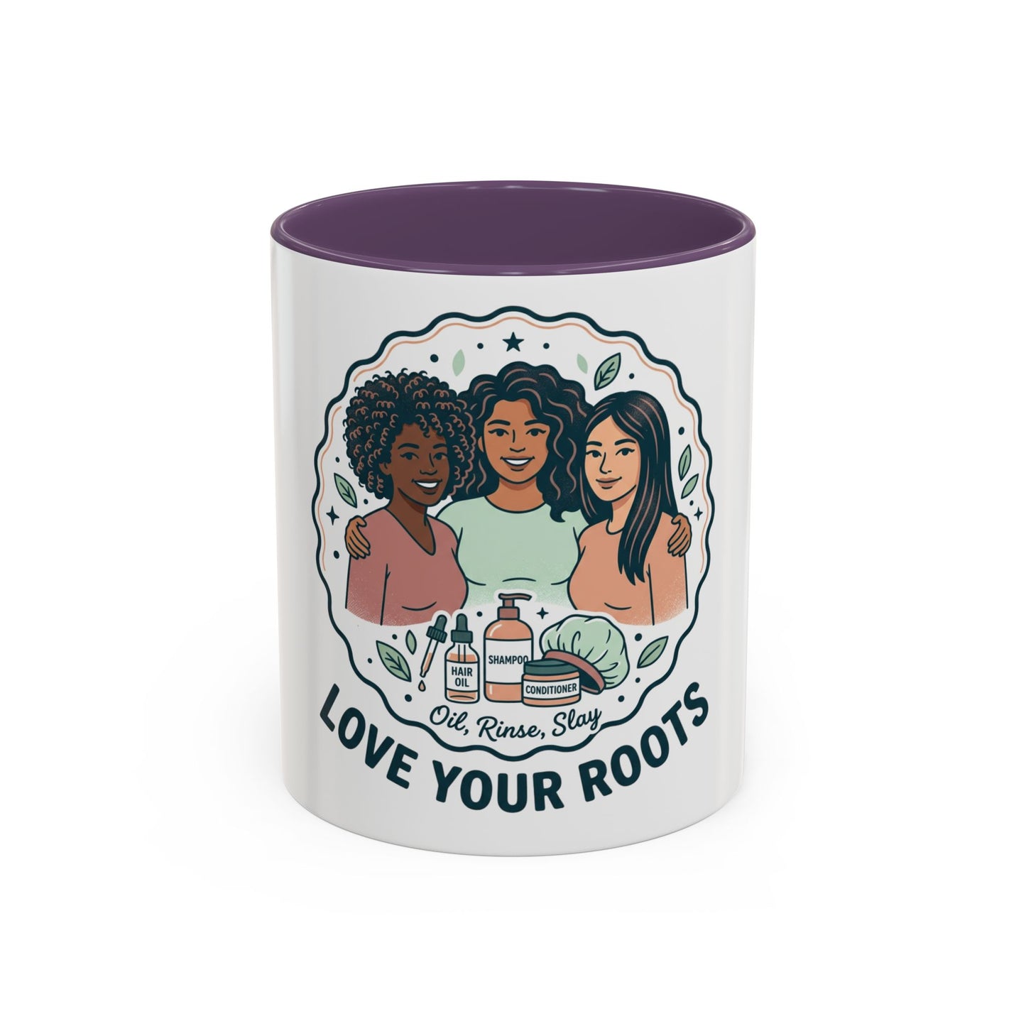 Love Your Roots Coffee Mug — Women’s Natural Hair Care Illustration (11/15oz)