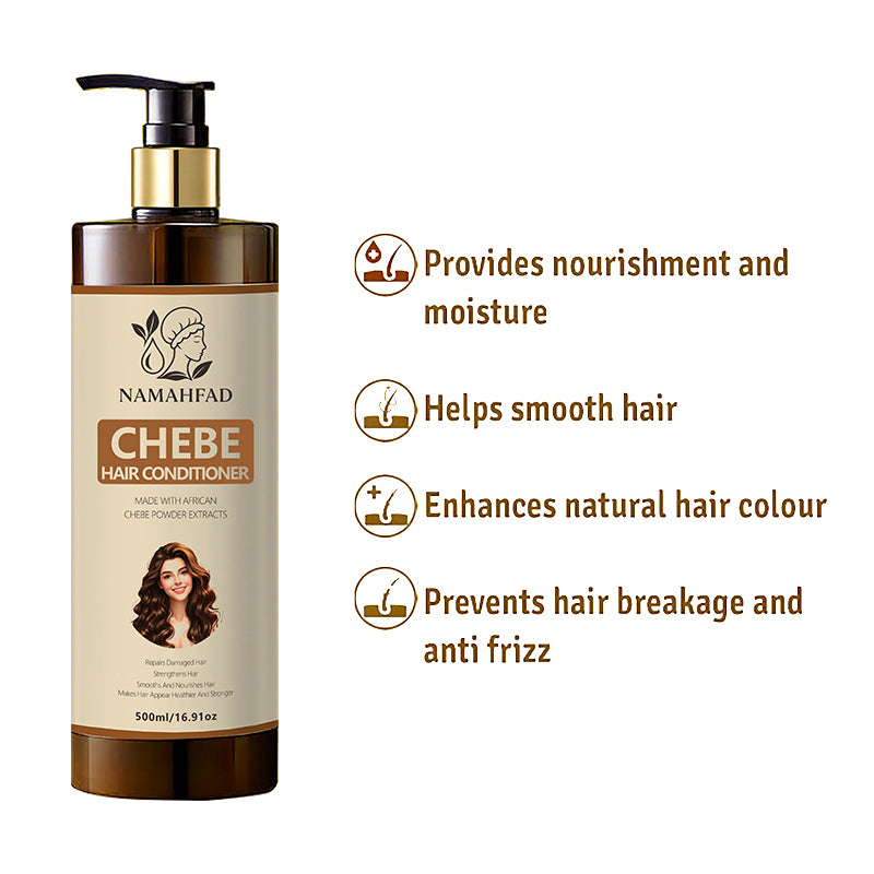 Namahfad Chebe Shampoo & Conditioner Set – Strengthening, Anti‑Breakage & Moisturizing | African Chebe Powder Extracts | Hair Growth & Length Retention