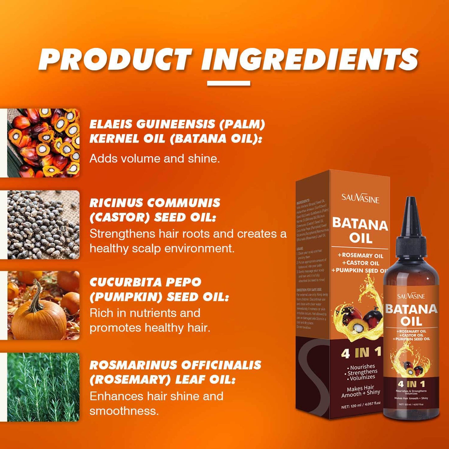 120ml Batana Oil – Moisturizing, Repairing & Anti-Hair Loss Strengthening Hair Oil