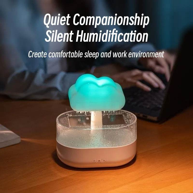 Rain Cloud Night Light Humidifier With Raining Water Drop Sound And 7 Color Led Light Essential Oil Diffuser Aromatherapy - NamafadStore