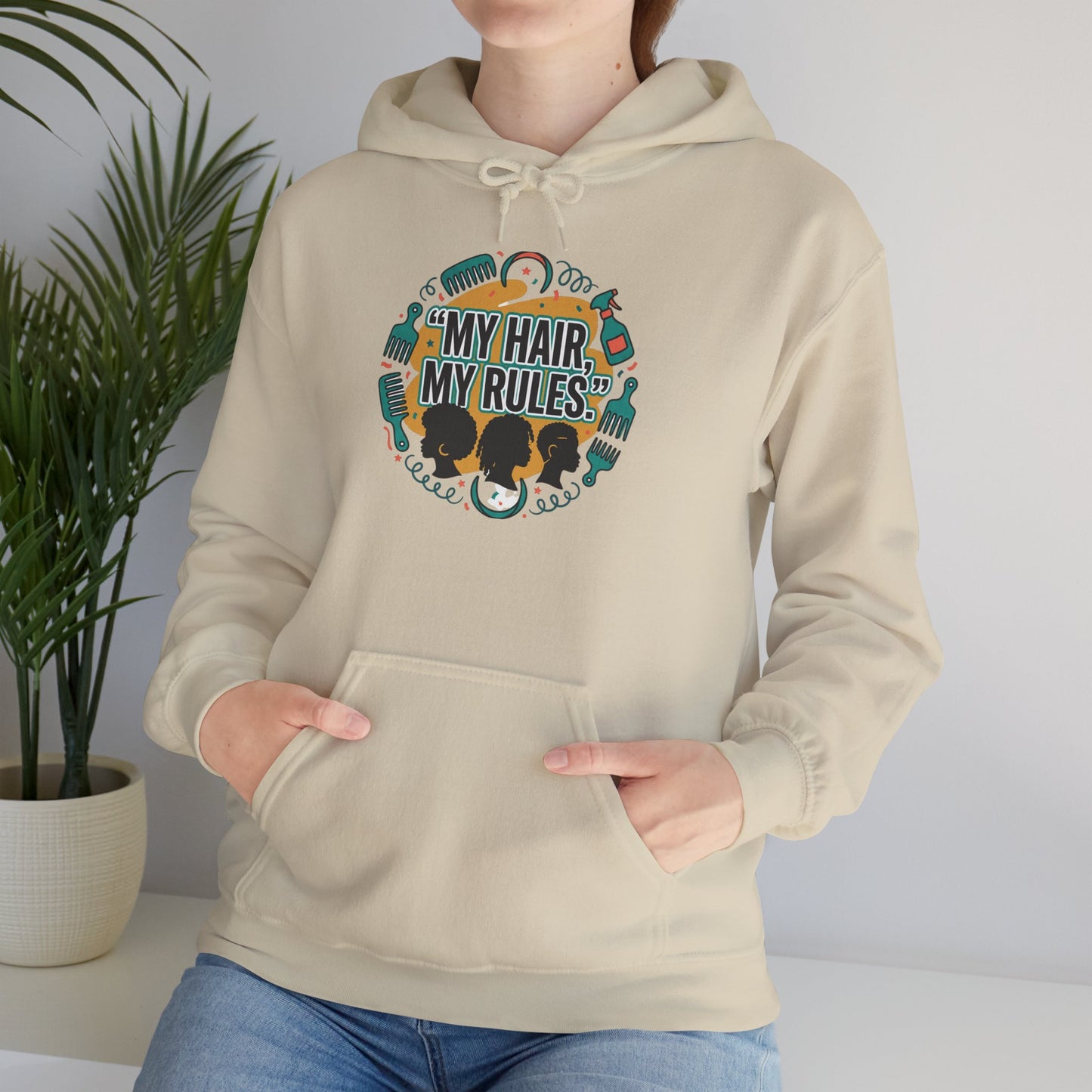 Hoodie — "My Hair, My Rules" Natural Hair Pride Graphic Hoodie