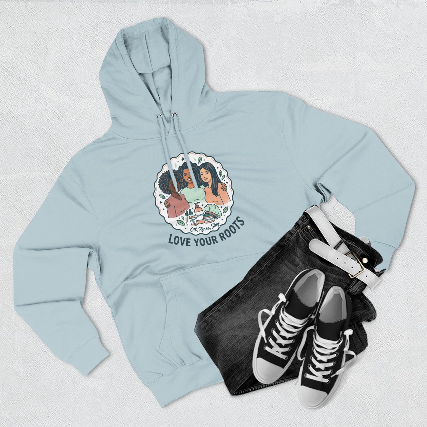 Love Your Roots Hoodie — Women's Multicultural Pride Graphic Pullover