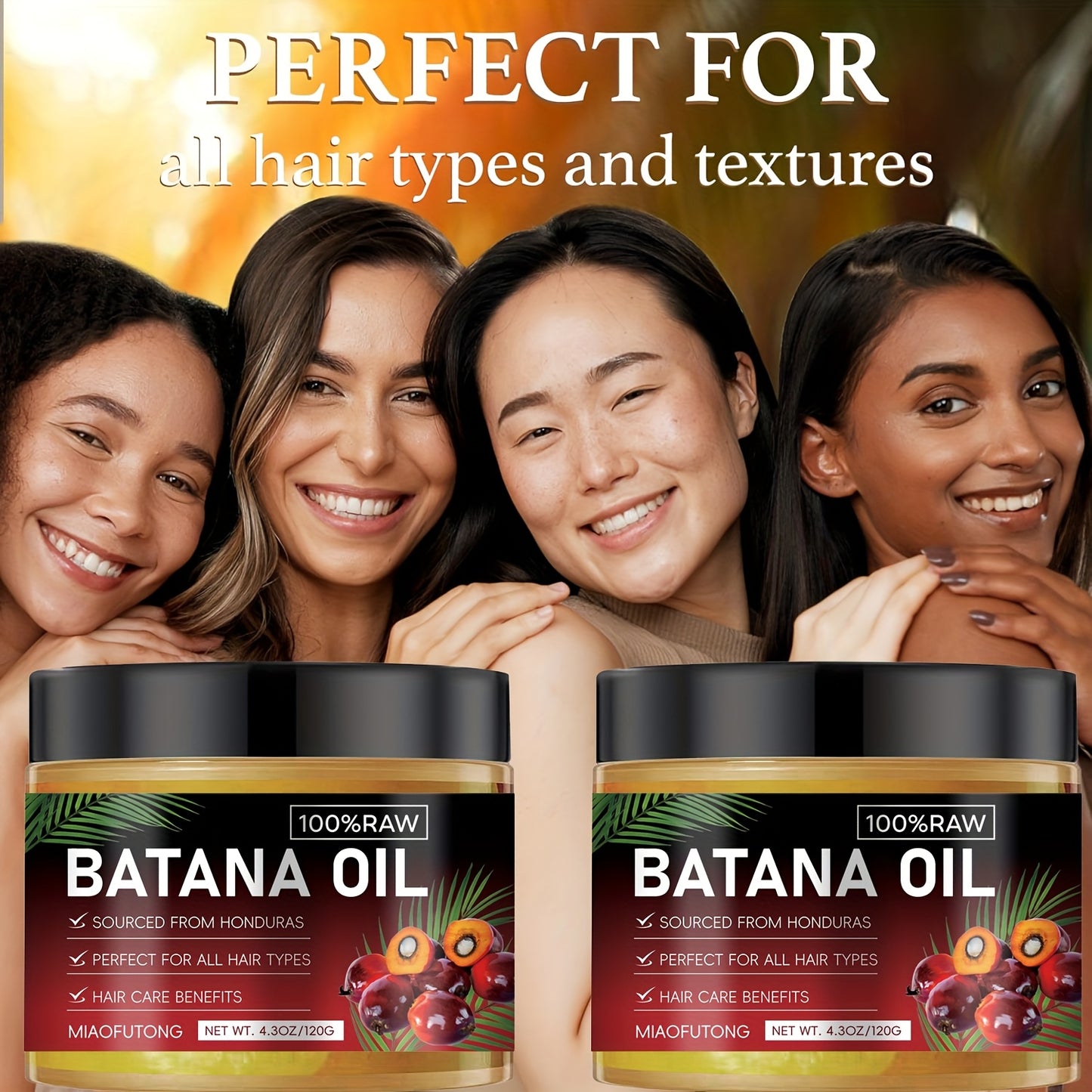 [Honduras Batana Hair Oil] 2pcs Honduras Batana Hair Oil, pure cold-pressed extract, unrefined, moisturizes the scalp and hair, strengthens hair, prevents breakage and split ends, enhances shine, suitable for dry, damaged hai
