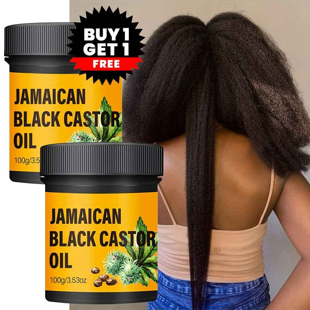 2pcs Jamaican Black Castor Oil Hair Care - Pure Cold Pressed, Moisturizing and Nourishing for Stronger Healthier Hair, Suitable for Normal Hair
