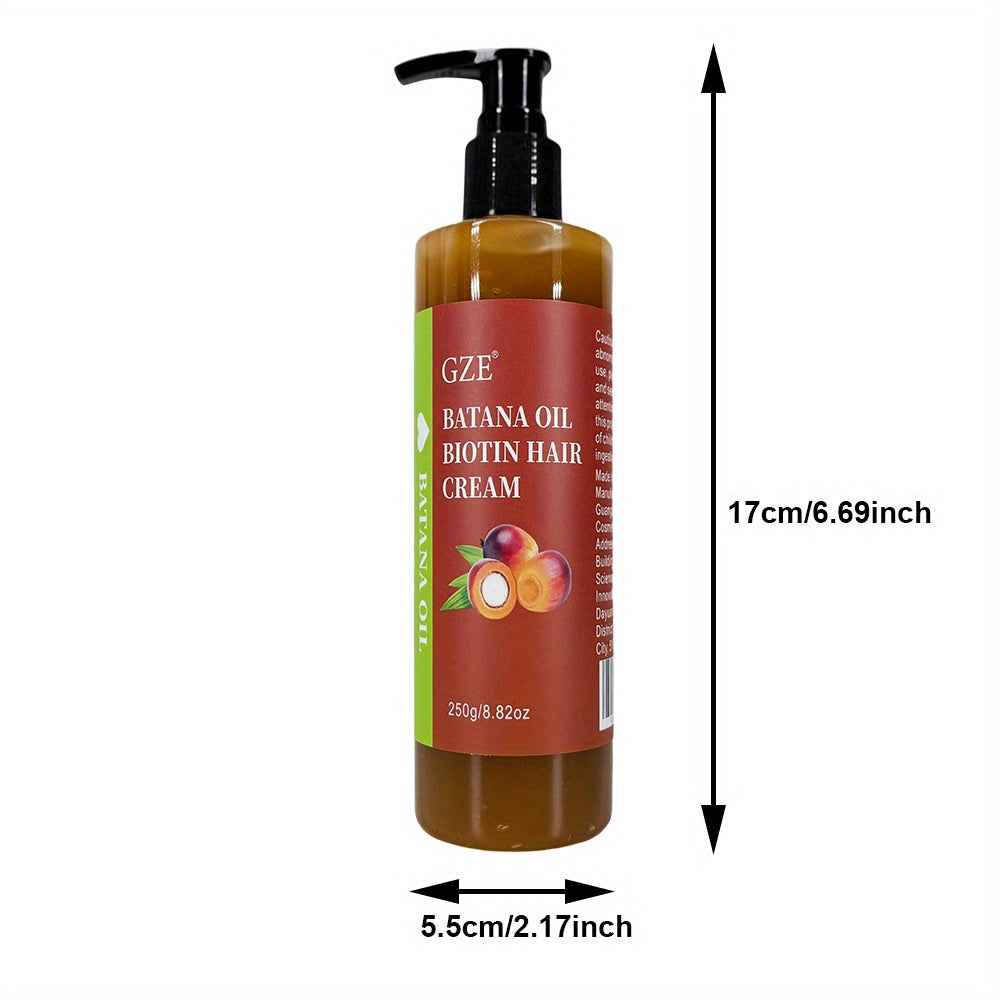 2 Pack GZE Batana Oil Biotin Hair Cream Strong Hair Anti-Breakage Split Ends y for Dry Hair