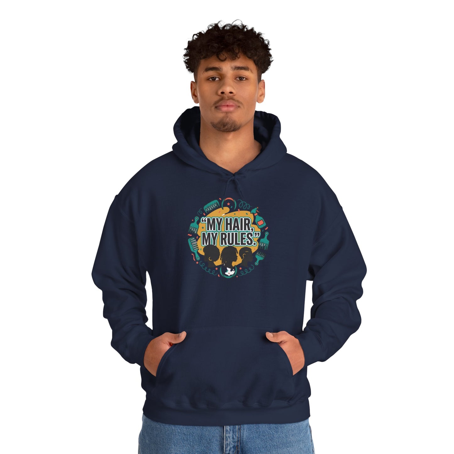 Hoodie — "My Hair, My Rules" Natural Hair Pride Graphic Hoodie
