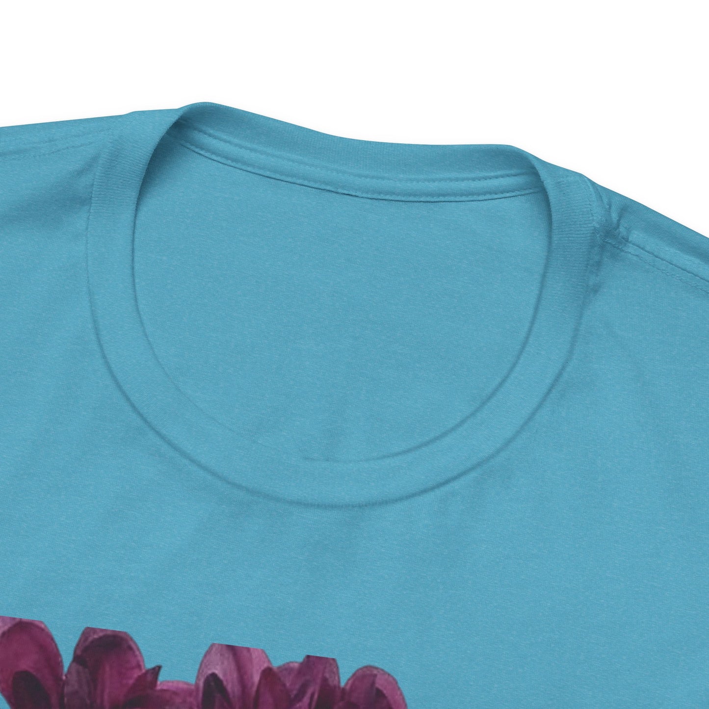 Floral Crown Fashion Tee — Glam Portrait Shirt with Purple Bloom Design