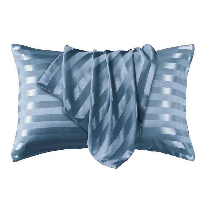 Satin Stripe Envelope Pillowcase – Soft Luxury Bedding for Women