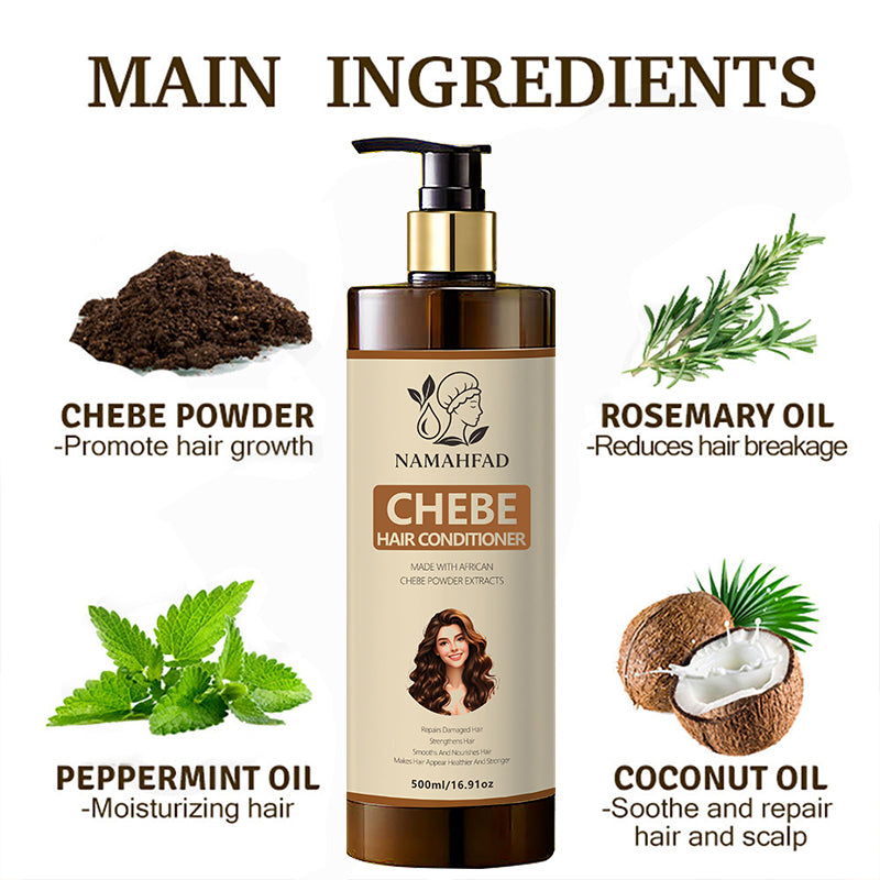 Namahfad Chebe Shampoo & Conditioner Set – Strengthening, Anti‑Breakage & Moisturizing | African Chebe Powder Extracts | Hair Growth & Length Retention