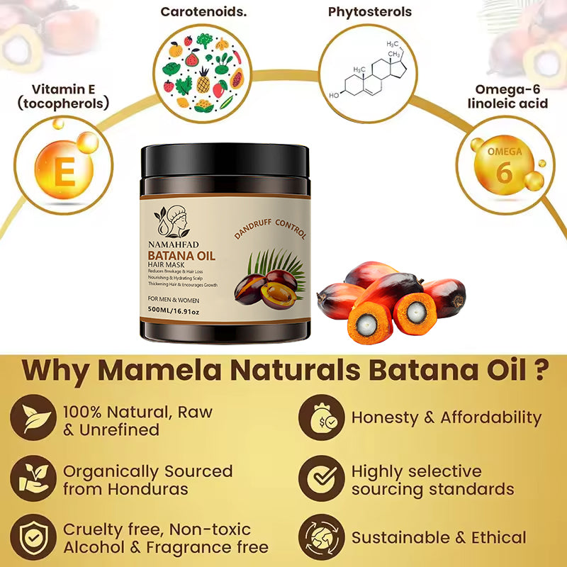 Namahfad Batana Hair Mask & Hair Oil Set – Deep Hydration, Thickening & Breakage Repair | Pure Batana Oil