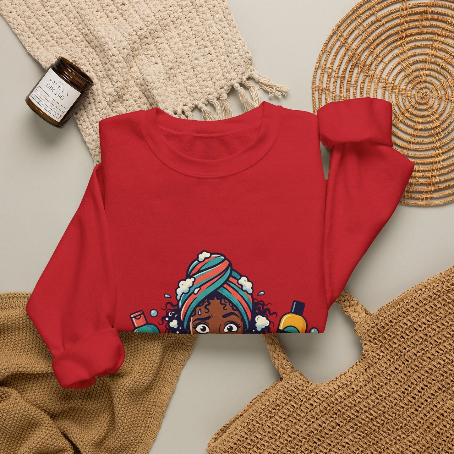 Wash Day Struggles Sweatshirt — Funny Natural Hair Care Crewneck