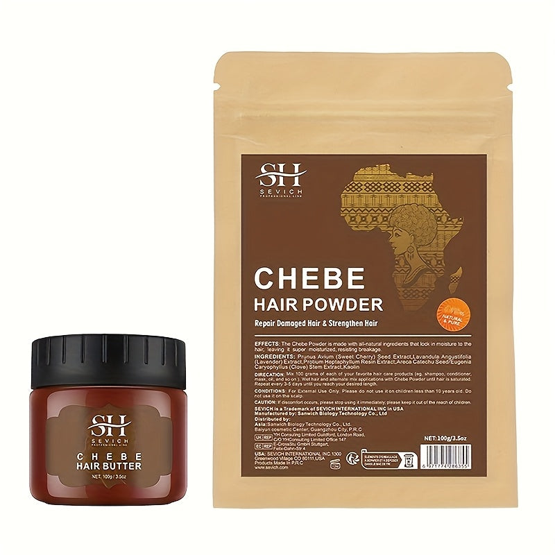 [Chebe Set] African Chebe Powder & Chebe Butter Set for All Hair Types | Fortifies Hair, Hair Care