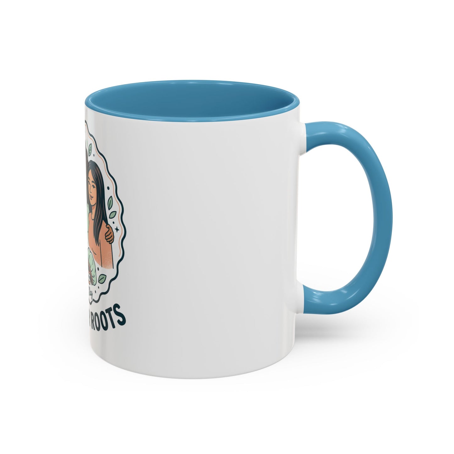 Love Your Roots Coffee Mug — Women’s Natural Hair Care Illustration (11/15oz)