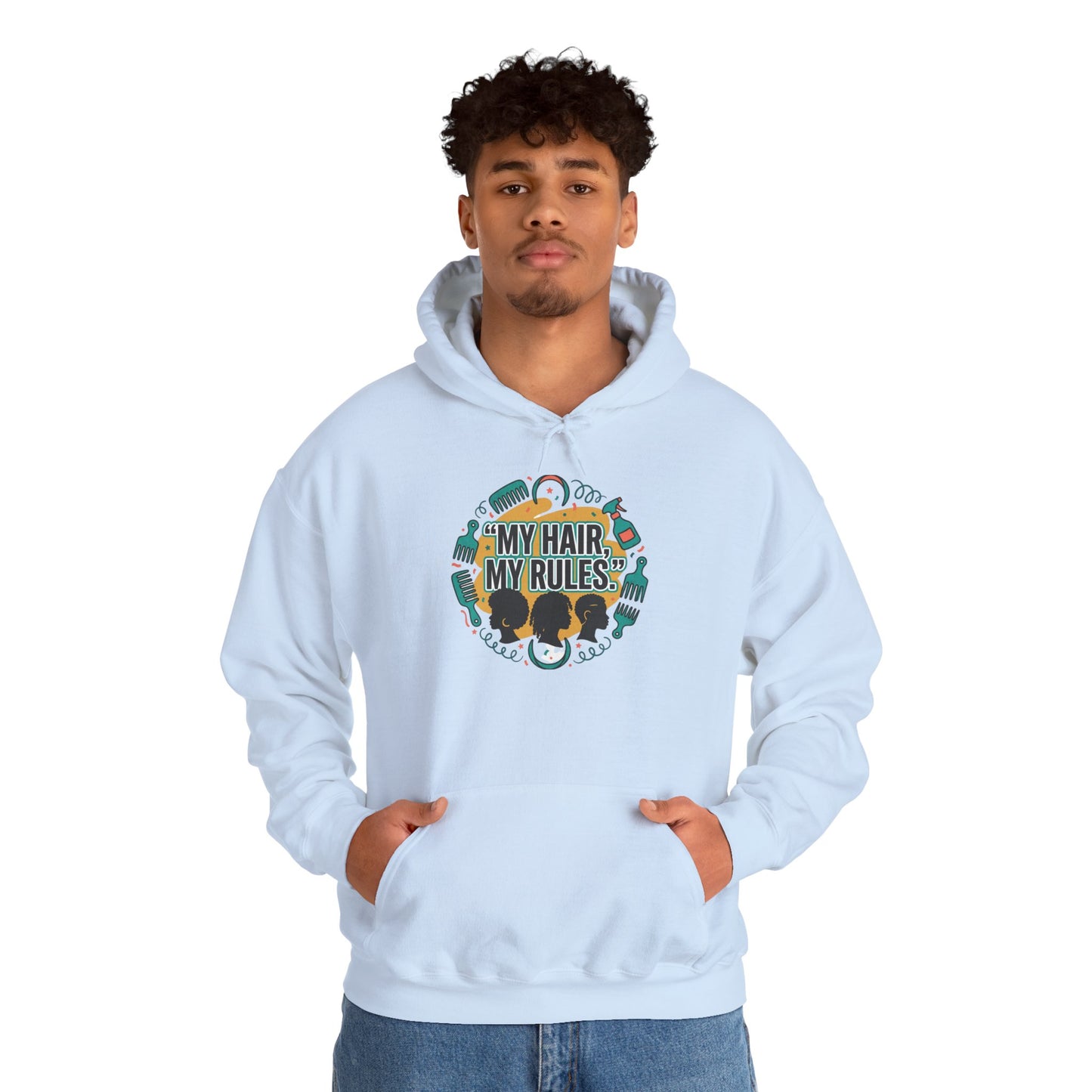 Hoodie — "My Hair, My Rules" Natural Hair Pride Graphic Hoodie