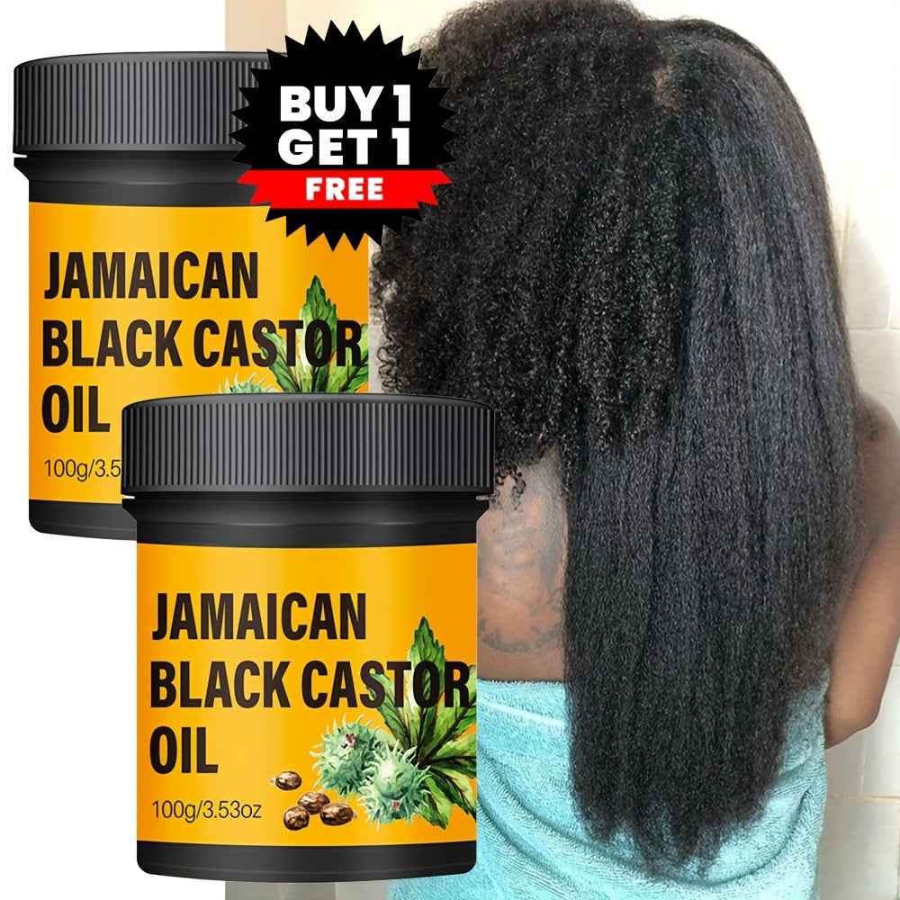2pcs Jamaican Black Castor Oil Hair Care - Pure Cold Pressed, Moisturizing and Nourishing for Stronger Healthier Hair, Suitable for Normal Hair