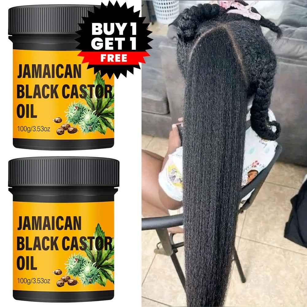 2pcs Jamaican Black Castor Oil Hair Care - Pure Cold Pressed, Moisturizing and Nourishing for Stronger Healthier Hair, Suitable for Normal Hair
