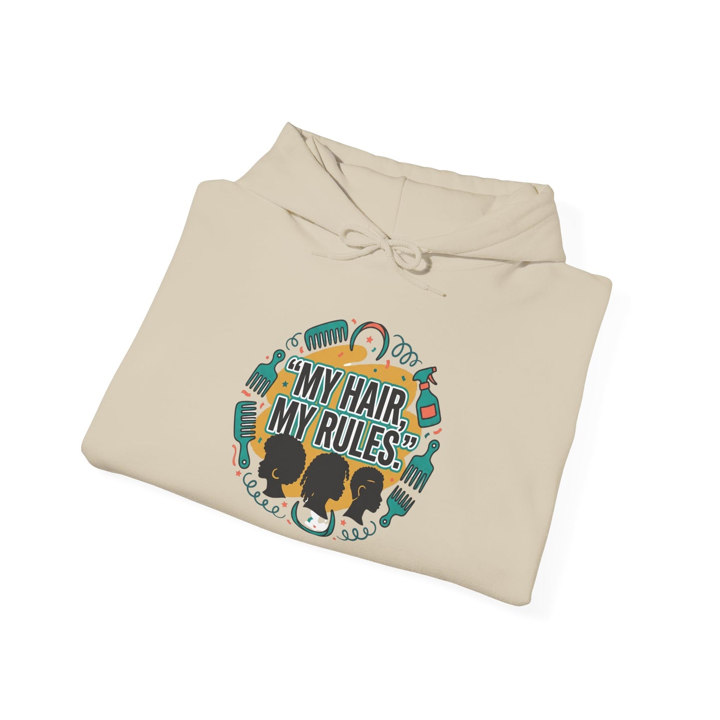 Hoodie — "My Hair, My Rules" Natural Hair Pride Graphic Hoodie