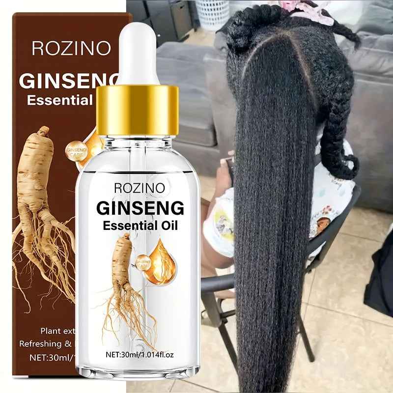 30ml Ginseng Hair Oil, Enriched with Ginseng Extract – 10-Second Hair & Scalp Care for All Hair Types, Tames Frizz, Strengthens Roots, Instantly Hydrates Dry Split Ends, Lasts Up to Half a Month per Use, Smooth & Strong Hai
