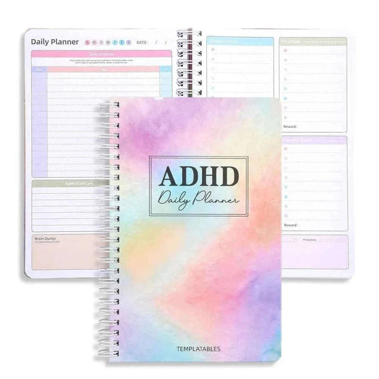 64 Sheets Undated ADHD Daily Focus Planner A5 Notebook with Stickers Multi-Color Pages for Neurodivergent Adults Students