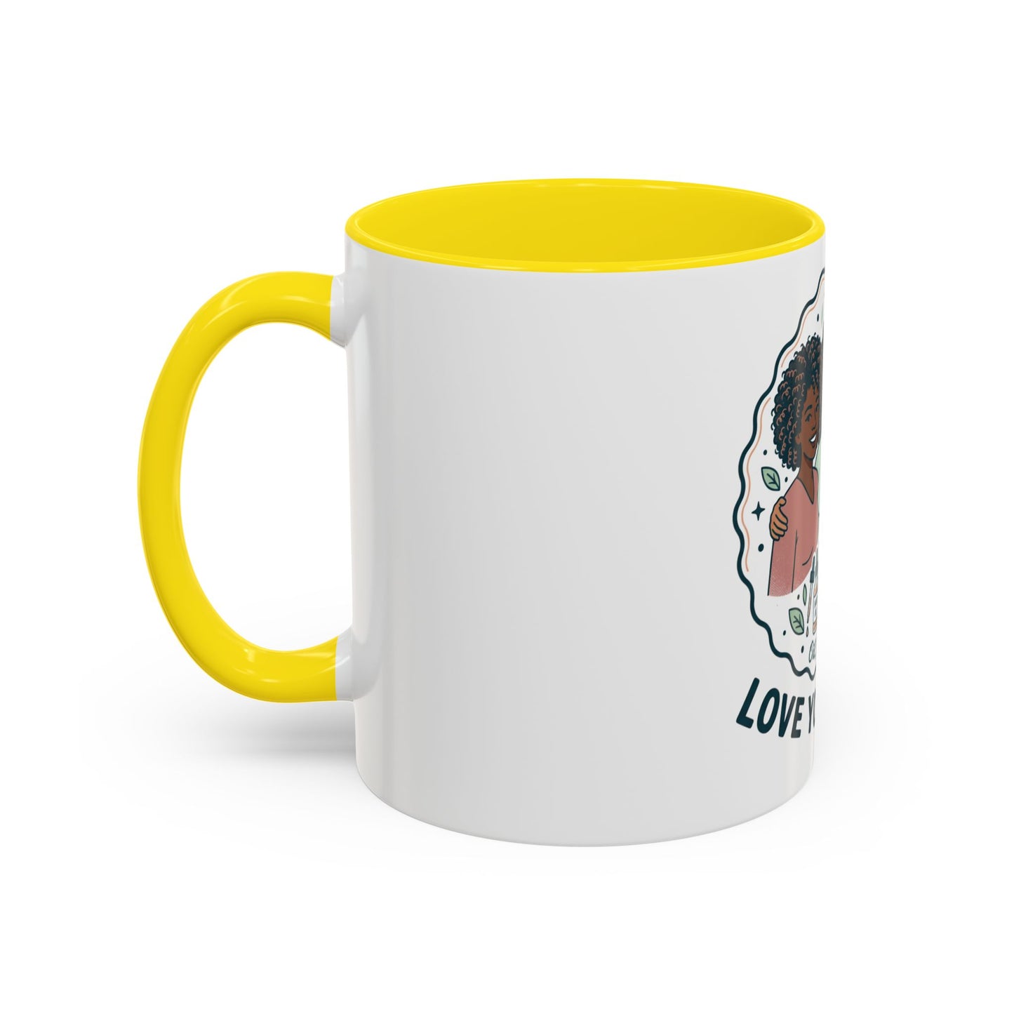 Love Your Roots Coffee Mug — Women’s Natural Hair Care Illustration (11/15oz)