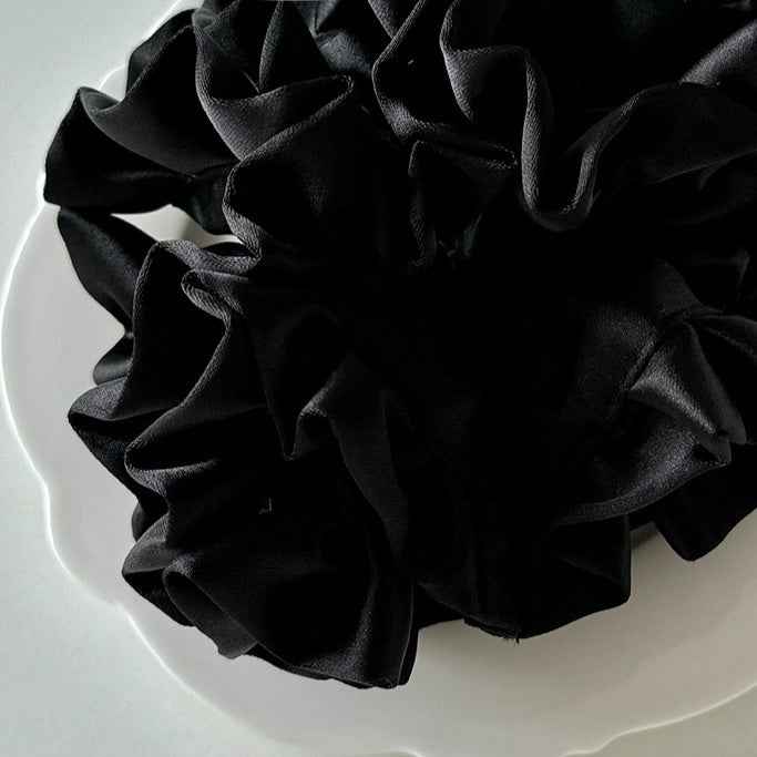 Satin Pleated Hydrangea Hair Ring – Large Flower Headdress, Elegant Women’s Hair Accessory