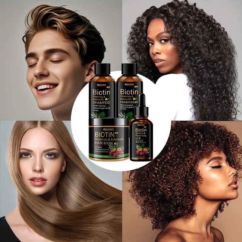 [Essential Oil Hair Mask Set] 4pcs Shampoo, Conditioner, Essential Oil Hair Mask Set | Deep Cleansing & Care, Moisturizing & Nourishing, Long-Lasting Fragrance, Hydration, Smooth Hair, Oil Controlled & Fluffy, All Hair Types