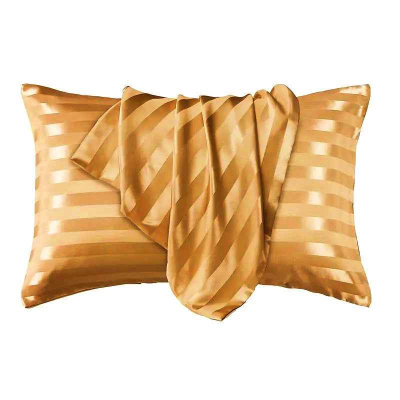 Satin Stripe Envelope Pillowcase – Soft Luxury Bedding for Women