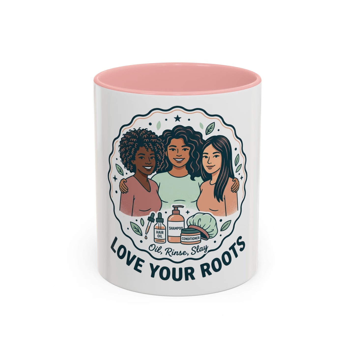 Love Your Roots Coffee Mug — Women’s Natural Hair Care Illustration (11/15oz)