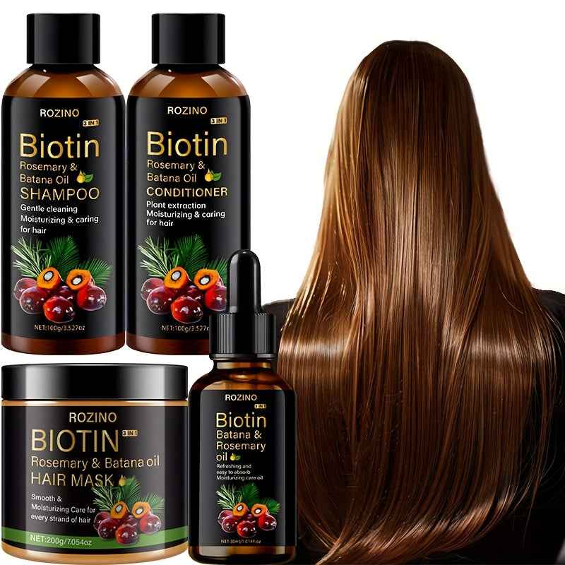 [Essential Oil Hair Mask Set] 4pcs Shampoo, Conditioner, Essential Oil Hair Mask Set | Deep Cleansing & Care, Moisturizing & Nourishing, Long-Lasting Fragrance, Hydration, Smooth Hair, Oil Controlled & Fluffy, All Hair Types