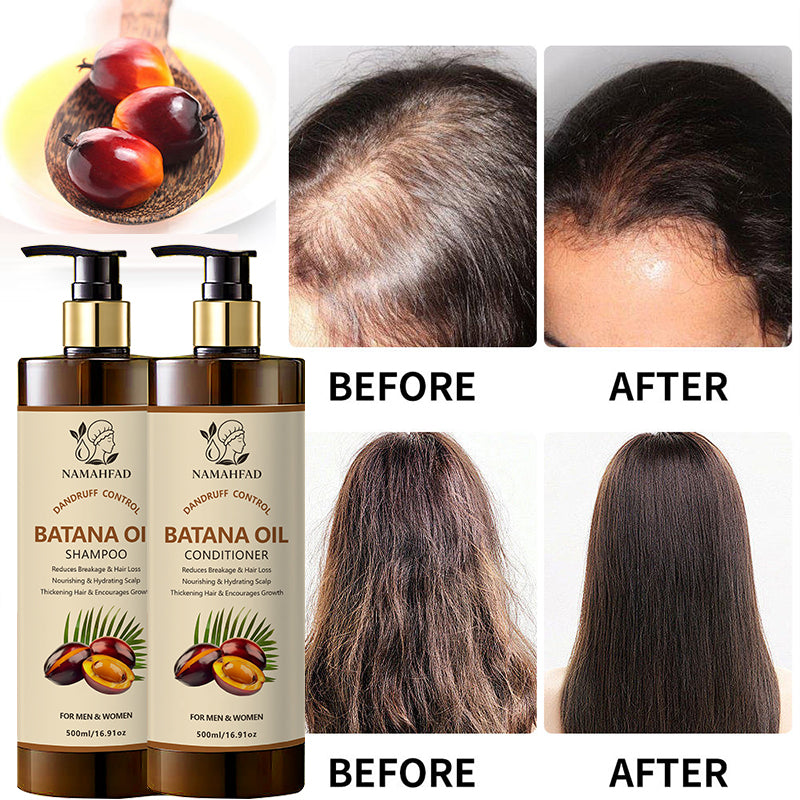 Namahfad Batana Oil Shampoo & Conditioner Set – Thickening, Hydrating & Anti‑Breakage | Pure Batana Oil | Hair Growth & Scalp Nourishing