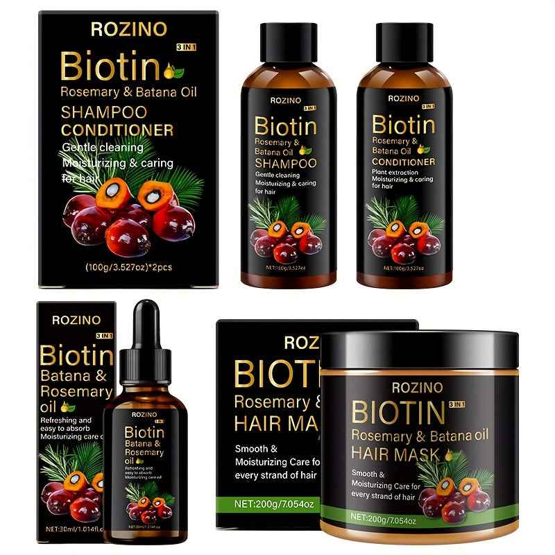 [Essential Oil Hair Mask Set] 4pcs Shampoo, Conditioner, Essential Oil Hair Mask Set | Deep Cleansing & Care, Moisturizing & Nourishing, Long-Lasting Fragrance, Hydration, Smooth Hair, Oil Controlled & Fluffy, All Hair Types