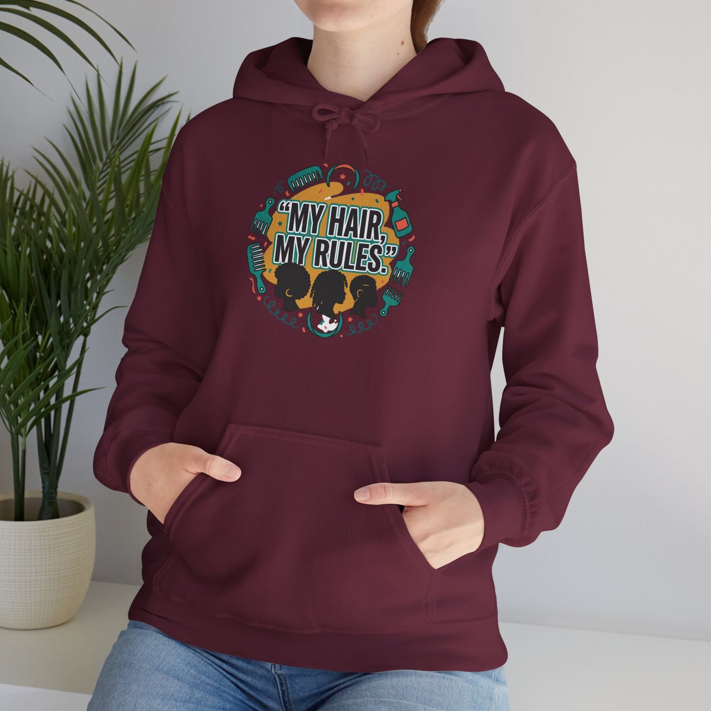 Hoodie — "My Hair, My Rules" Natural Hair Pride Graphic Hoodie