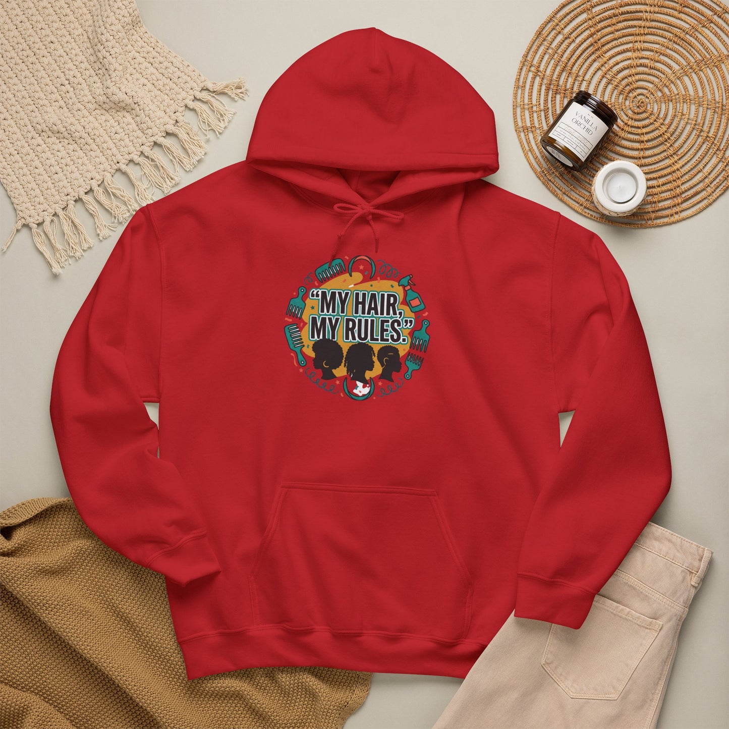 Hoodie — "My Hair, My Rules" Natural Hair Pride Graphic Hoodie
