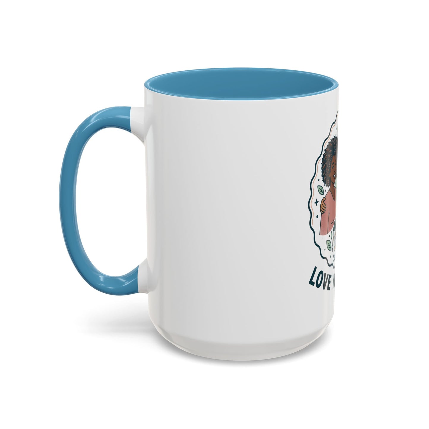 Love Your Roots Coffee Mug — Women’s Natural Hair Care Illustration (11/15oz)