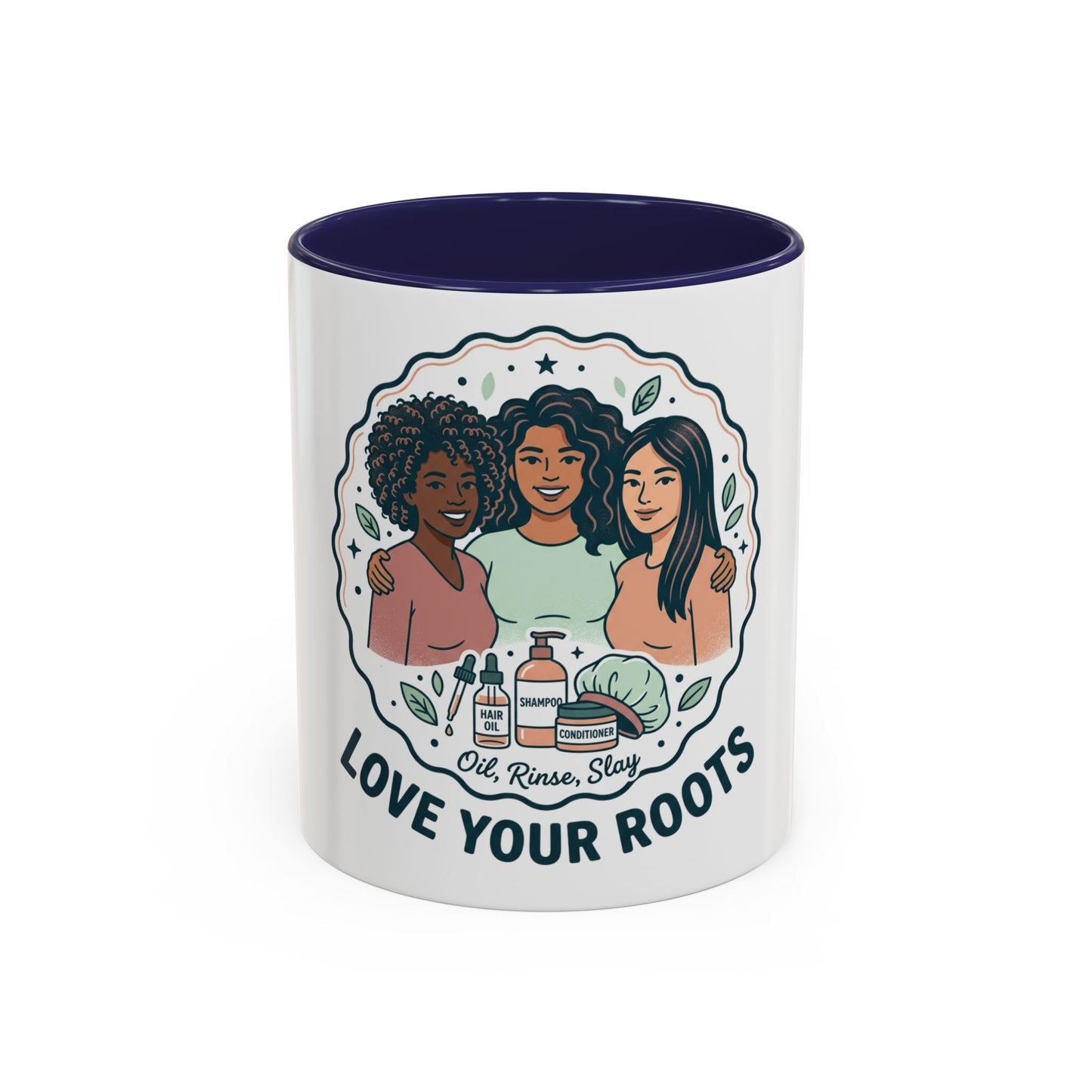 Love Your Roots Coffee Mug — Women’s Natural Hair Care Illustration (11/15oz)