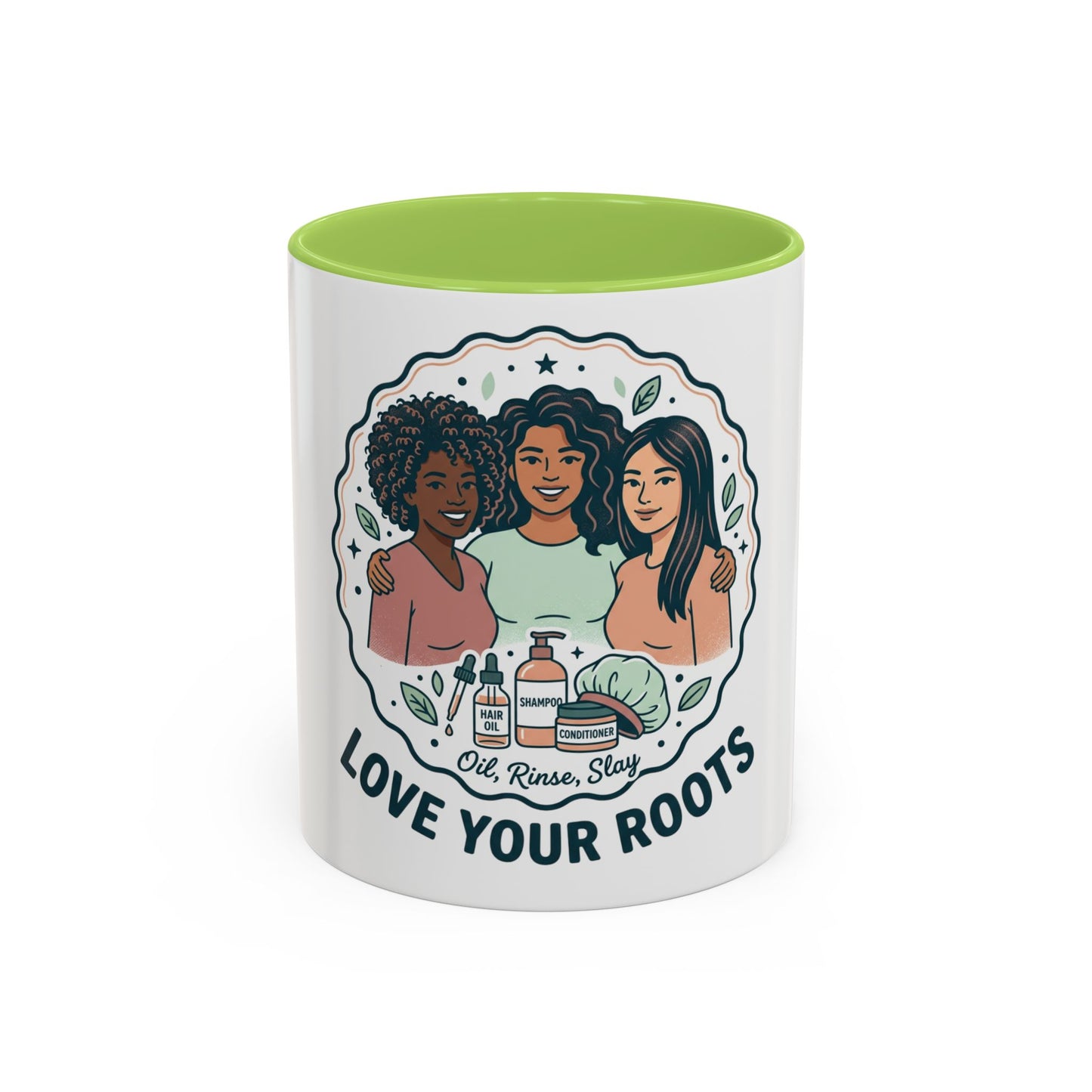 Love Your Roots Coffee Mug — Women’s Natural Hair Care Illustration (11/15oz)