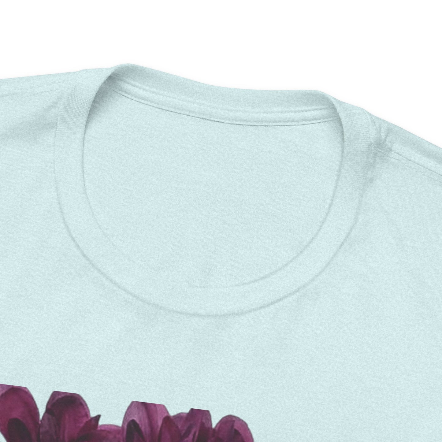 Floral Crown Fashion Tee — Glam Portrait Shirt with Purple Bloom Design