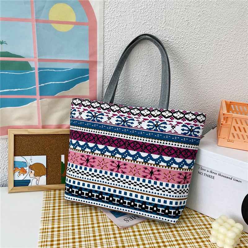 Canvas Large Capacity Ladies Print Tote Bag