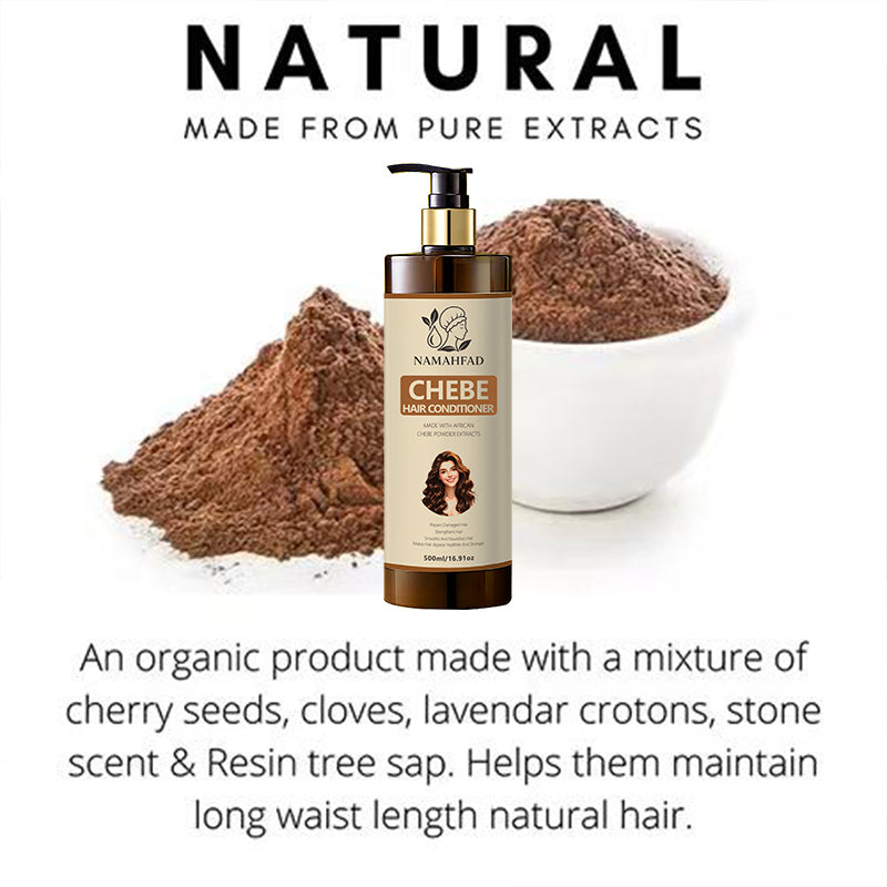 Namahfad Chebe Shampoo & Conditioner Set – Strengthening, Anti‑Breakage & Moisturizing | African Chebe Powder Extracts | Hair Growth & Length Retention