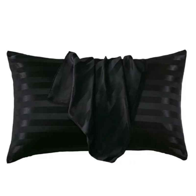 Satin Stripe Envelope Pillowcase – Soft Luxury Bedding for Women