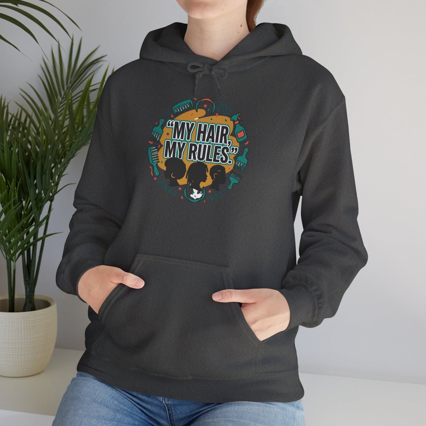 Hoodie — "My Hair, My Rules" Natural Hair Pride Graphic Hoodie