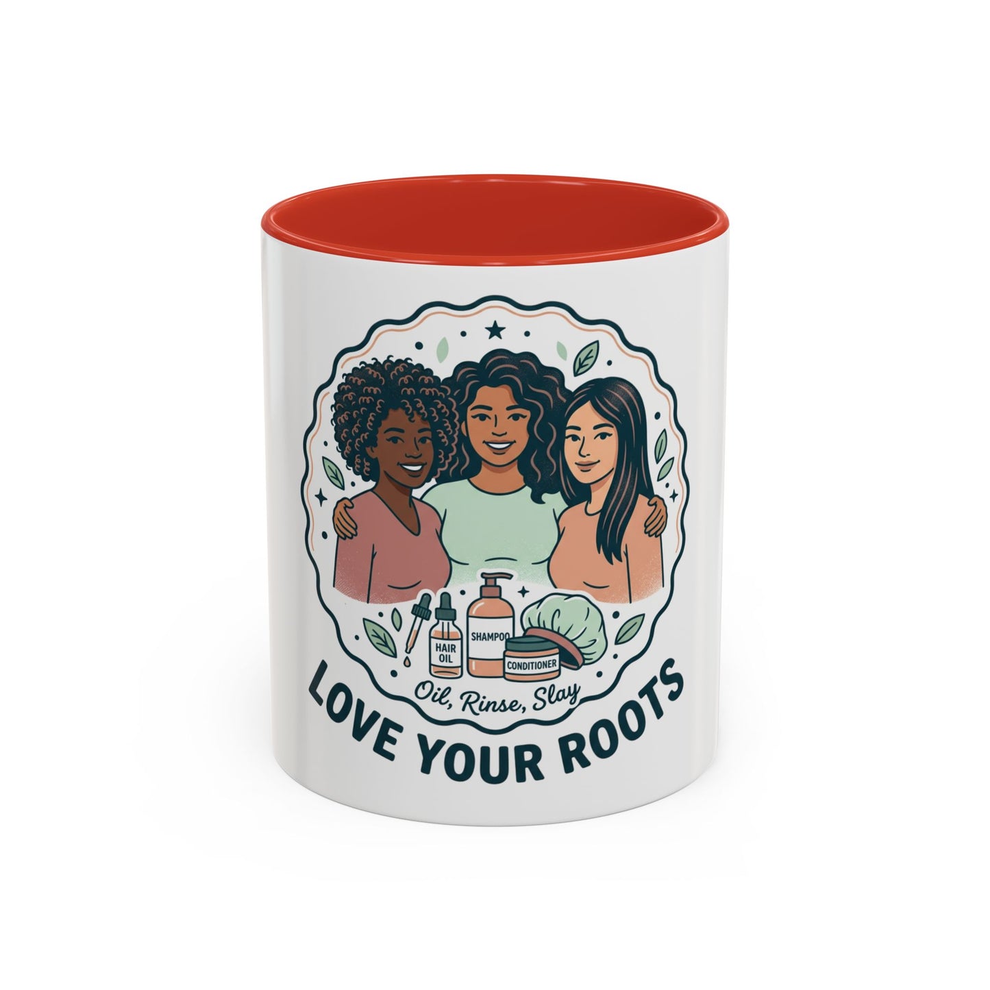 Love Your Roots Coffee Mug — Women’s Natural Hair Care Illustration (11/15oz)