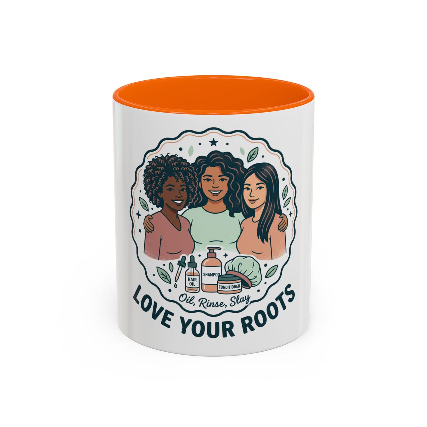 Love Your Roots Coffee Mug — Women’s Natural Hair Care Illustration (11/15oz)