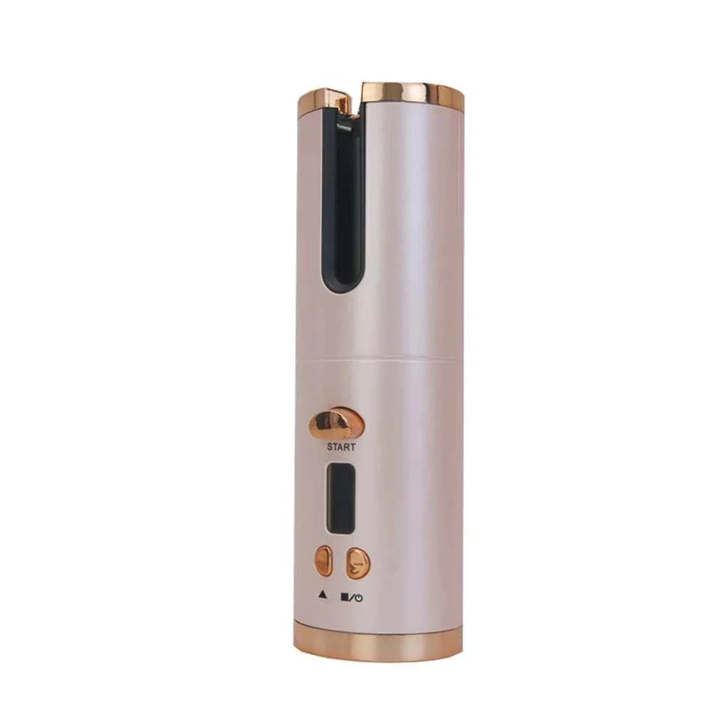 Auto Rotating Cordless Hair Curler Portable Adjustable Temp Time Fast Heat Curling Iron for Travel Home