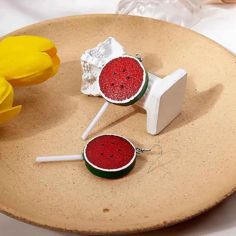 New Fashion Strawberry Cake Earrings For Women Resin Handmade Cute Watermelon Lemon Drop Earring Girl Birthday Ear Jewelry Gifts
