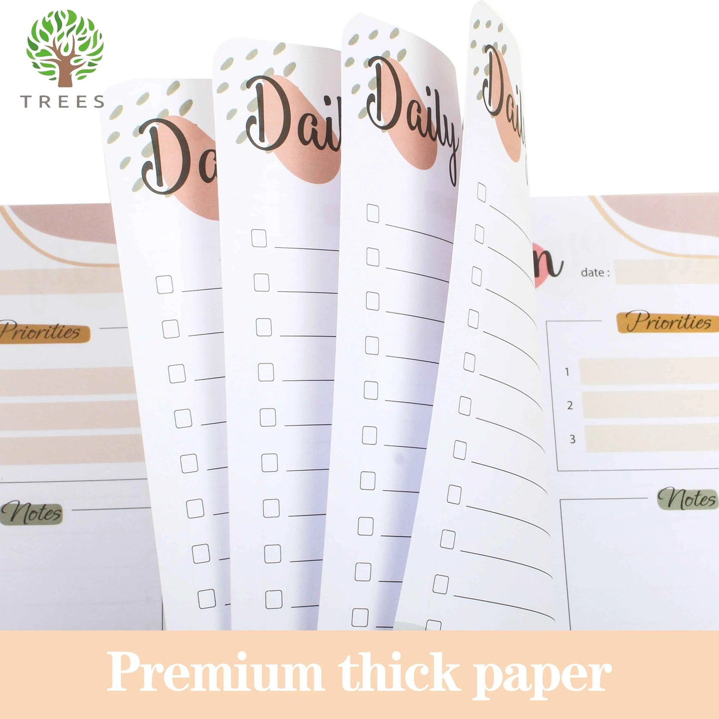 Daily Planner Undated To do List Task Notebook,Daily Planner 52 Sheets Tear Off Easily Organize Your Daily Tasks School Supplies