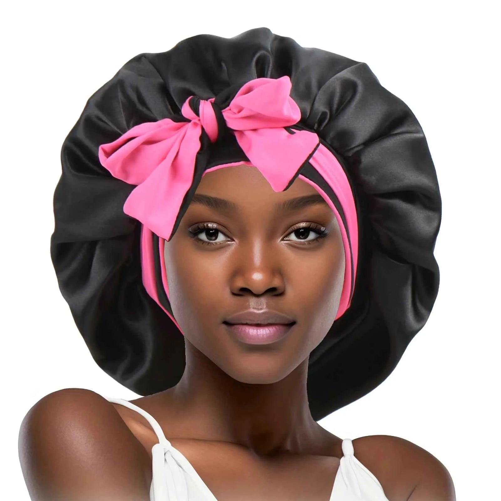 Double-Layered Reversible Bonnet with Adjustable Long Band for Women Soft and Perfect for Evening Wear