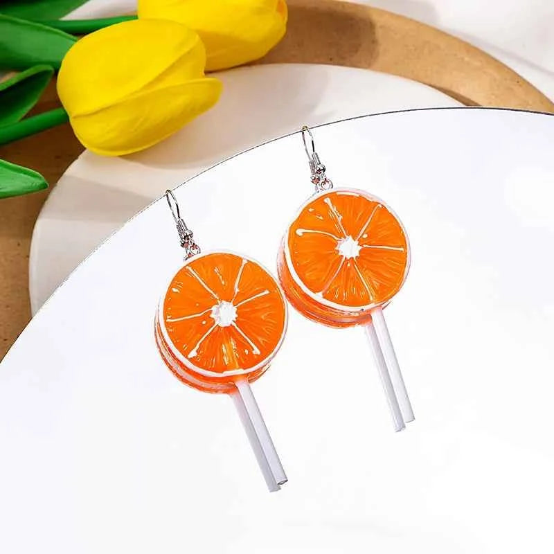 New Fashion Strawberry Cake Earrings For Women Resin Handmade Cute Watermelon Lemon Drop Earring Girl Birthday Ear Jewelry Gifts